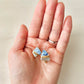 Hagi Ware Kintsugi Screw-Back Clip-On Earrings, Blue, Dangling, Traditional Craft, #489