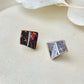 【Fittings Selection Available】Arita Ware Kintsugi Pierced Earrings / Clip-on Earrings, White, Flower Pattern, Leaf Pattern, Traditional Craft, #478