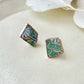 【Fittings Selection Available】Arita Ware Kintsugi Pierced Earrings / Clip-on Earrings, White, Flower Pattern, Leaf Pattern, Traditional Craft, #478