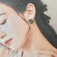 【Fittings Selection Available】Arita Ware Kintsugi Pierced Earrings / Clip-on Earrings, White, Flower Pattern, Leaf Pattern, Traditional Craft, #478