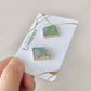 【Fittings Selection Available】Arita Ware Kintsugi Pierced Earrings / Clip-on Earrings, White, Flower Pattern, Leaf Pattern, Traditional Craft, #478