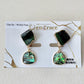 Hagi Ware Kintsugi Screw-Back Clip-On Earrings, Blue, Dangling, Traditional Craft, #489