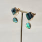 Hagi Ware Kintsugi Screw-Back Clip-On Earrings, Blue, Dangling, Traditional Craft, #489