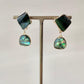 Hagi Ware Kintsugi Screw-Back Clip-On Earrings, Blue, Dangling, Traditional Craft, #489