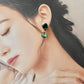 Hagi Ware Kintsugi Screw-Back Clip-On Earrings, Blue, Dangling, Traditional Craft, #489