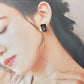 Arita Ware Kintsugi Surgical Stainless Steel Pierced Earrings, Gold, Leaf Pattern, Flower Ball, Dangling, Traditional Craft, #484