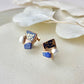 Arita Ware Kintsugi Surgical Stainless Steel Pierced Earrings, Gold, Leaf Pattern, Flower Ball, Dangling, Traditional Craft, #484