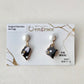 Kyo Ware Kintsugi Earrings - Surgical Stainless Steel Posts, Floral Design, Gray, Blue Lace Agate, Natural Stones, Traditional Crafts #371