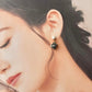 Kyo Ware Kintsugi Earrings - Surgical Stainless Steel Posts, Floral Design, Gray, Blue Lace Agate, Natural Stones, Traditional Crafts #371