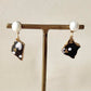 Kyo Ware Kintsugi Earrings - Surgical Stainless Steel Posts, Floral Design, Gray, Blue Lace Agate, Natural Stones, Traditional Crafts #371