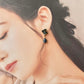 Hagi Ware Kintsugi Screw-Back Clip-On Earrings, Blue, Dangling, Traditional Craft, #489