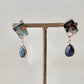 Hagi Ware Kintsugi Screw-Back Clip-On Earrings, Blue, Dangling, Traditional Craft, #489