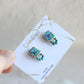 Hagi Ware Kintsugi Screw-Back Clip-On Earrings, Blue, Dangling, Traditional Craft, #489