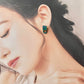 Hagi Ware Kintsugi Screw-Back Clip-On Earrings, Blue, Dangling, Traditional Craft, #489