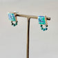 Hagi Ware Kintsugi Screw-Back Clip-On Earrings, Blue, Dangling, Traditional Craft, #489