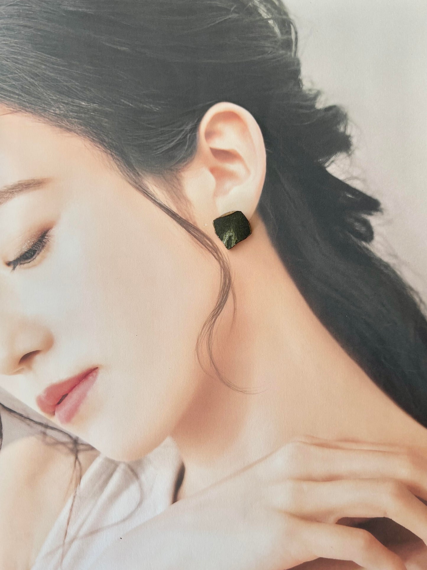 京焼 　金継ぎ　サージカルステンレスピアス　伝統工芸　＃596