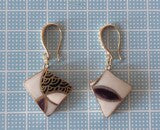【Premium Series】 京・清水焼 　金継ぎ　14KGF フックピアス 和柄 ゴールド 伝統工芸　＃a36