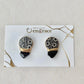 【Hardware Customizable】 Hagi ware - Kintsugi - Earrings (Pierced or Clip-on) - Deep Indigo Blue - Freshwater Pearl & Natural Stone - Traditional craft - #190