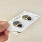【Hardware Customizable】 Hagi ware - Kintsugi - Earrings (Pierced or Clip-on) - Deep Indigo Blue - Freshwater Pearl & Natural Stone - Traditional craft - #190