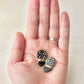 【Hardware Customizable】 Hagi ware - Kintsugi - Earrings (Pierced or Clip-on) - Deep Indigo Blue - Freshwater Pearl & Natural Stone - Traditional craft - #190