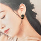 【Hardware Customizable】 Hagi ware - Kintsugi - Earrings (Pierced or Clip-on) - Deep Indigo Blue - Freshwater Pearl & Natural Stone - Traditional craft - #190