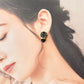 【Hardware Customizable】 Hagi ware - Kintsugi - Earrings (Pierced or Clip-on) - Deep Indigo Blue - Freshwater Pearl & Natural Stone - Traditional craft - #190