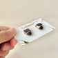 【Hardware Customizable】 Hagi ware - Kintsugi - Earrings (Pierced or Clip-on) - Deep Indigo Blue - Freshwater Pearl & Natural Stone - Traditional craft - #190