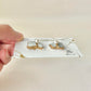 Hagi Ware Kintsugi Screw-Back Clip-On Earrings, Blue, Dangling, Traditional Craft, #489