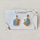 [Hardware Fixed] Arita Ware Kintsugi Earrings, Floral & Leaf Pattern, Japanese Traditional Pattern, Surgical Stainless Steel, #432