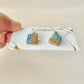 [Hardware Fixed] Arita Ware Kintsugi Earrings, Floral & Leaf Pattern, Japanese Traditional Pattern, Surgical Stainless Steel, #432