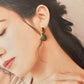 [Hardware Fixed] Arita Ware Kintsugi Earrings, Floral & Leaf Pattern, Japanese Traditional Pattern, Surgical Stainless Steel, #432