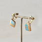 [Hardware Fixed] Arita Ware Kintsugi Earrings, Floral & Leaf Pattern, Japanese Traditional Pattern, Surgical Stainless Steel, #432