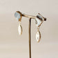 Hagi Ware Kintsugi Earrings - Surgical Stainless Steel Posts, Indigo Blue, Freshwater Pearls, Natural Stones, Traditional Crafts #373