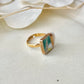 Arita Ware Kintsugi Ring, Stainless Steel with 18K Gold Coating, Free Size, Leaf Pattern, Lapis Lazuli, Freshwater Pearl, Natural Stone, Traditional Craft, #463