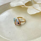 Arita Ware Kintsugi Ring, Stainless Steel with 18K Gold Coating, Free Size, Leaf Pattern, Lapis Lazuli, Freshwater Pearl, Natural Stone, Traditional Craft, #463
