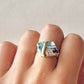 Arita Ware Kintsugi Ring, Stainless Steel with 18K Gold Coating, Free Size, Leaf Pattern, Lapis Lazuli, Freshwater Pearl, Natural Stone, Traditional Craft, #463