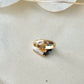 Arita Ware Kintsugi Ring, Stainless Steel with 18K Gold Coating, Free Size, Leaf Pattern, Lapis Lazuli, Freshwater Pearl, Natural Stone, Traditional Craft, #463