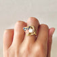 Arita Ware Kintsugi Ring, Stainless Steel with 18K Gold Coating, Free Size, Leaf Pattern, Lapis Lazuli, Freshwater Pearl, Natural Stone, Traditional Craft, #463