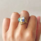 Arita Ware Kintsugi Ring, Stainless Steel with 18K Gold Coating, Free Size, Leaf Pattern, Lapis Lazuli, Freshwater Pearl, Natural Stone, Traditional Craft, #463