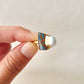 Arita Ware Kintsugi Ring, Stainless Steel with 18K Gold Coating, Free Size, Leaf Pattern, Lapis Lazuli, Freshwater Pearl, Natural Stone, Traditional Craft, #463