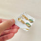 Hagi Ware Kintsugi Screw-Back Clip-On Earrings, Blue, Dangling, Traditional Craft, #489