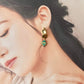 Hagi Ware Kintsugi Screw-Back Clip-On Earrings, Blue, Dangling, Traditional Craft, #489