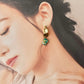 Hagi Ware Kintsugi Screw-Back Clip-On Earrings, Blue, Dangling, Traditional Craft, #489
