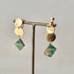 Hagi Ware Kintsugi Screw-Back Clip-On Earrings, Blue, Dangling, Traditional Craft, #489