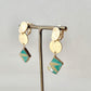 Hagi Ware Kintsugi Screw-Back Clip-On Earrings, Blue, Dangling, Traditional Craft, #489