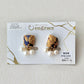 [Hardware Fixed] Arita Ware Kintsugi Earrings, Floral & Leaf Pattern, Japanese Traditional Pattern, Surgical Stainless Steel, #432