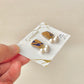 [Hardware Fixed] Arita Ware Kintsugi Earrings, Floral & Leaf Pattern, Japanese Traditional Pattern, Surgical Stainless Steel, #432