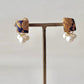 [Hardware Fixed] Arita Ware Kintsugi Earrings, Floral & Leaf Pattern, Japanese Traditional Pattern, Surgical Stainless Steel, #432