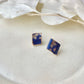 Hagi Ware Kintsugi Screw-Back Clip-On Earrings, Blue, Dangling, Traditional Craft, #489