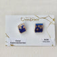 Hagi Ware Kintsugi Screw-Back Clip-On Earrings, Blue, Dangling, Traditional Craft, #489